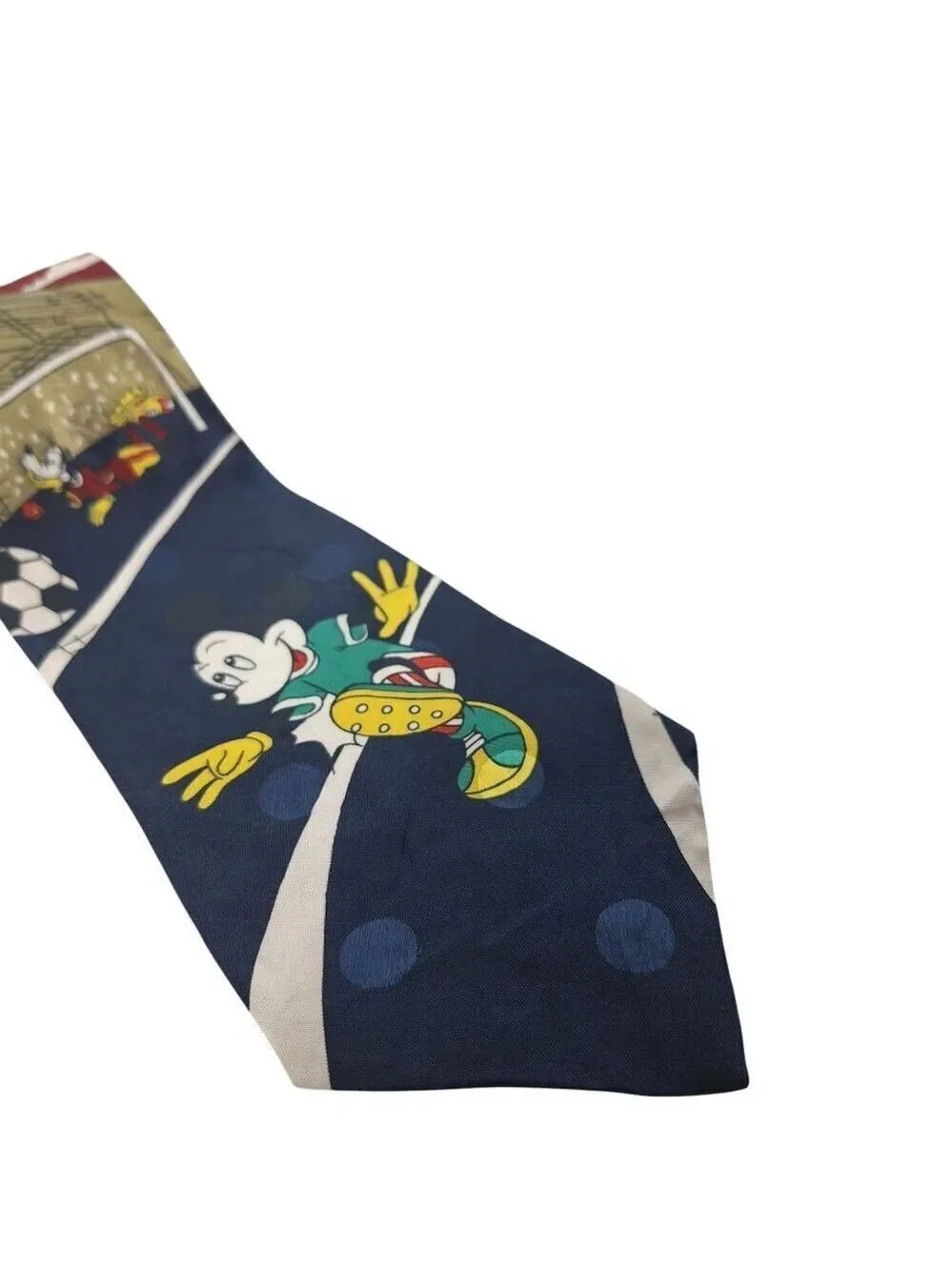 Disney Mickey Unlimited Soccer Necktie Italy Vintage